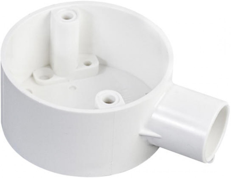 Univolt Circular Junction Box, Terminal 1 Way Box, Halogen-Free, White